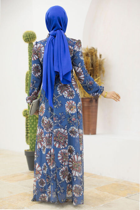  İndigo Blue Muslim Dress 279320IM